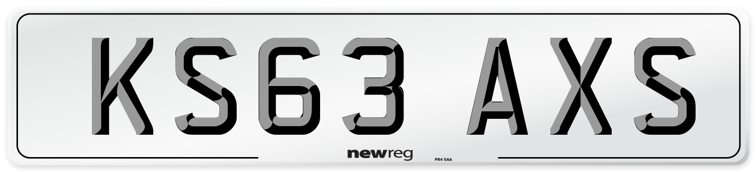 KS63 AXS Number Plate from New Reg
